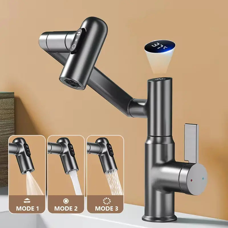 Smart LED Rotating Basin Faucet Washower