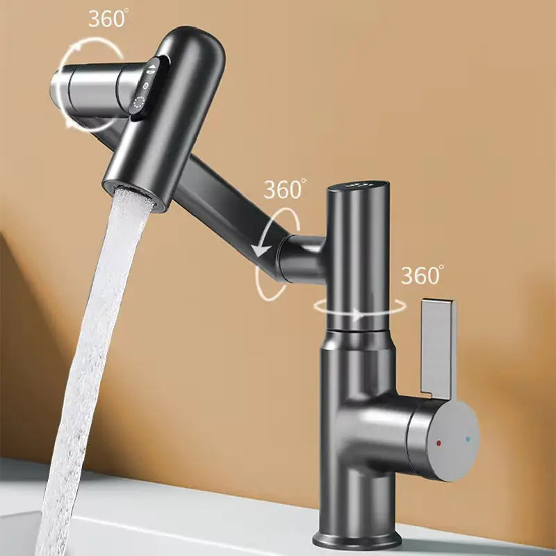 Smart LED Rotating Basin Faucet Washower
