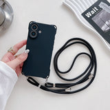 Soft Silicone Phone Case with Lanyard for iPhone Charge Hub X