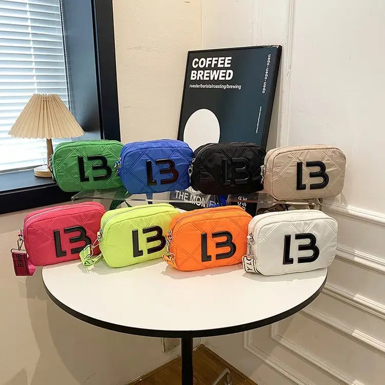 Solid Color Small Square Bags Women Fashion Underarm Bag Rhombic Sewing Shoulder Messenger Bags Charge Hub X