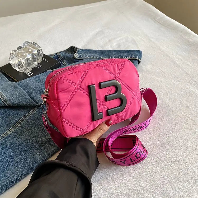 Solid Color Small Square Bags Women Fashion Underarm Bag Rhombic Sewing Shoulder Messenger Bags Charge Hub X