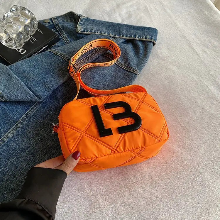 Solid Color Small Square Bags Women Fashion Underarm Bag Rhombic Sewing Shoulder Messenger Bags Charge Hub X