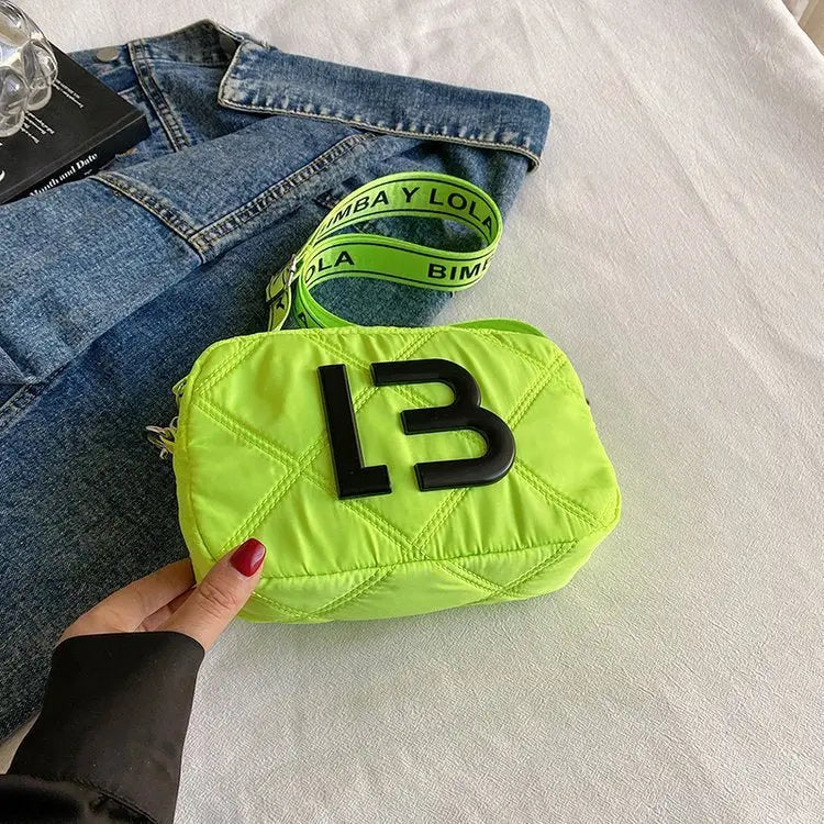 Solid Color Small Square Bags Women Fashion Underarm Bag Rhombic Sewing Shoulder Messenger Bags Charge Hub X