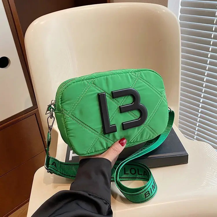 Solid Color Small Square Bags Women Fashion Underarm Bag Rhombic Sewing Shoulder Messenger Bags Charge Hub X