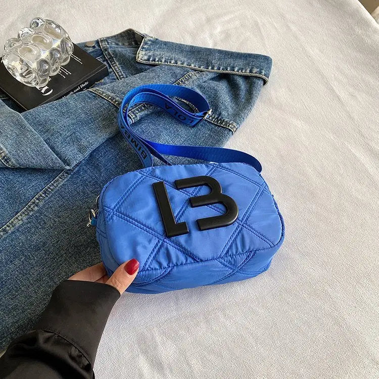 Solid Color Small Square Bags Women Fashion Underarm Bag Rhombic Sewing Shoulder Messenger Bags Charge Hub X