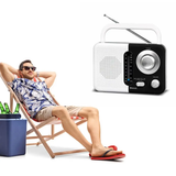 Soundz SZ412 AM/FM Bluetooth Radio with USB Port And SD Card Slot, Black/White Soundz