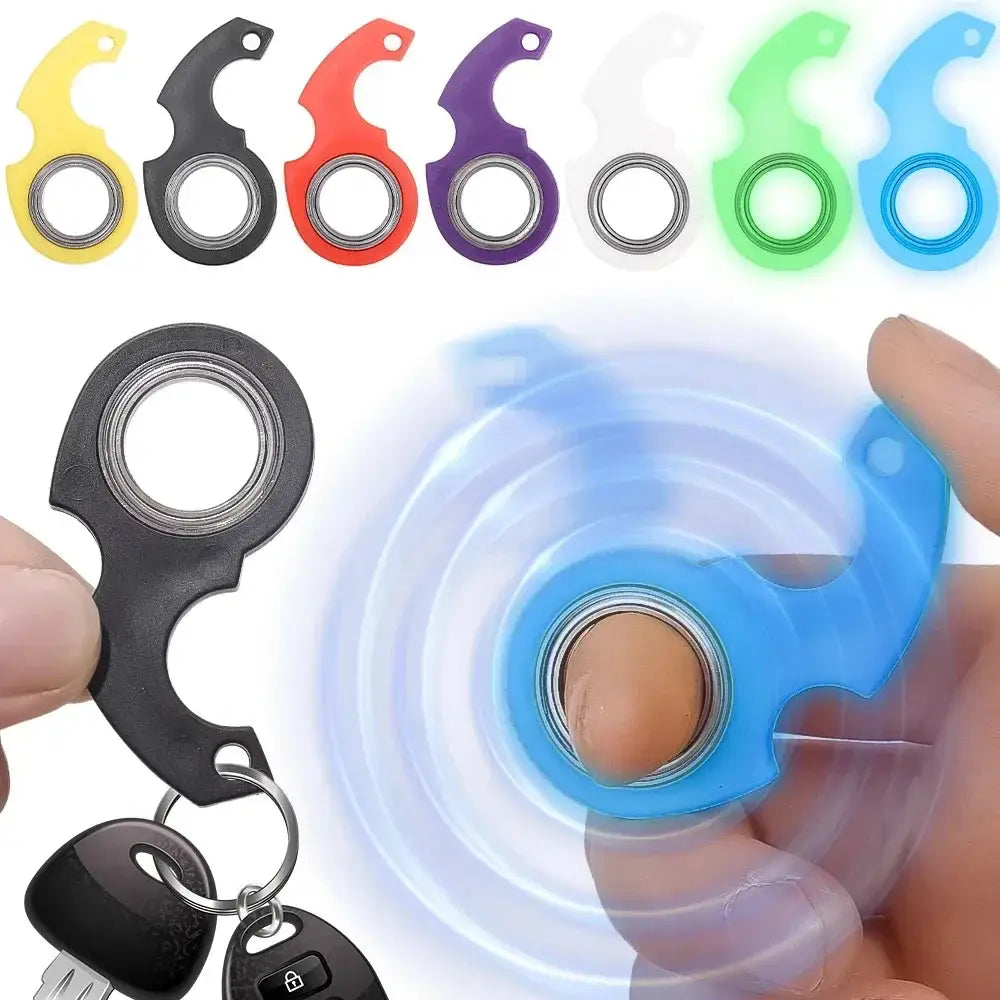Spinner Stress Toy Keychain Fidget Ring Charge Hub X