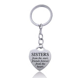 Stainless Steel Heart Sisters Best Friends Inspirational Keychains Charge Hub X