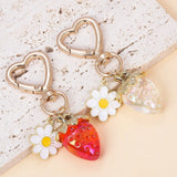 Strawberry Heart-shaped Keychain Accessory Pendant Charge Hub X