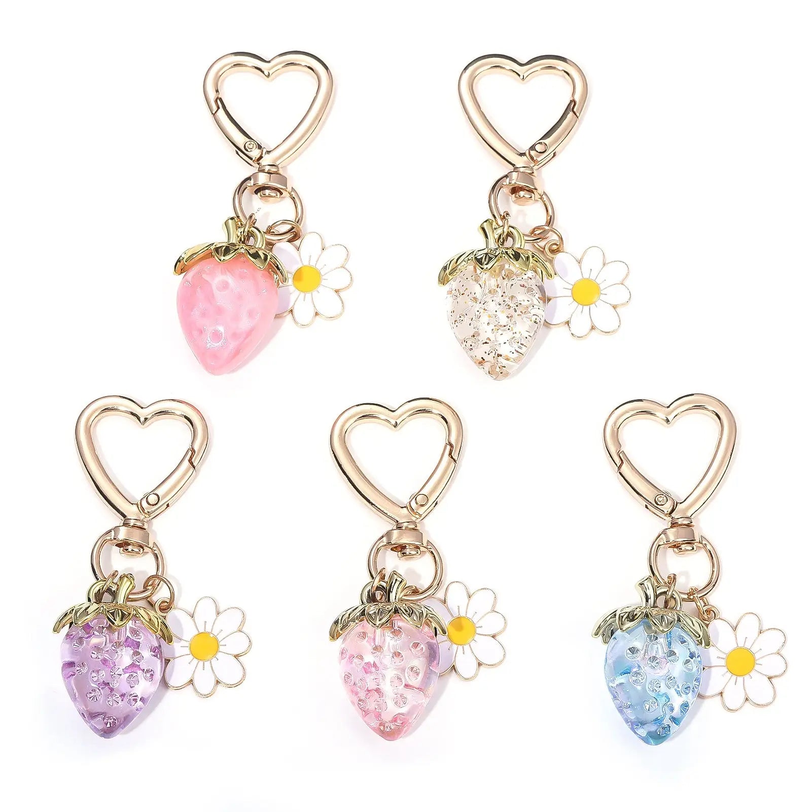 Strawberry Heart-shaped Keychain Accessory Pendant Charge Hub X