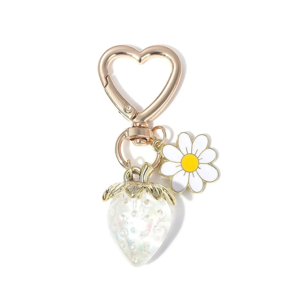Strawberry Heart-shaped Keychain Accessory Pendant Charge Hub X