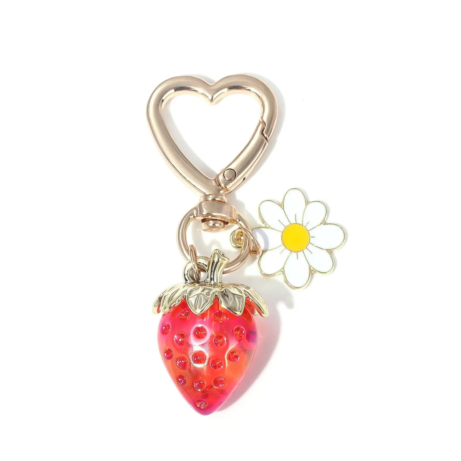 Strawberry Heart-shaped Keychain Accessory Pendant Charge Hub X