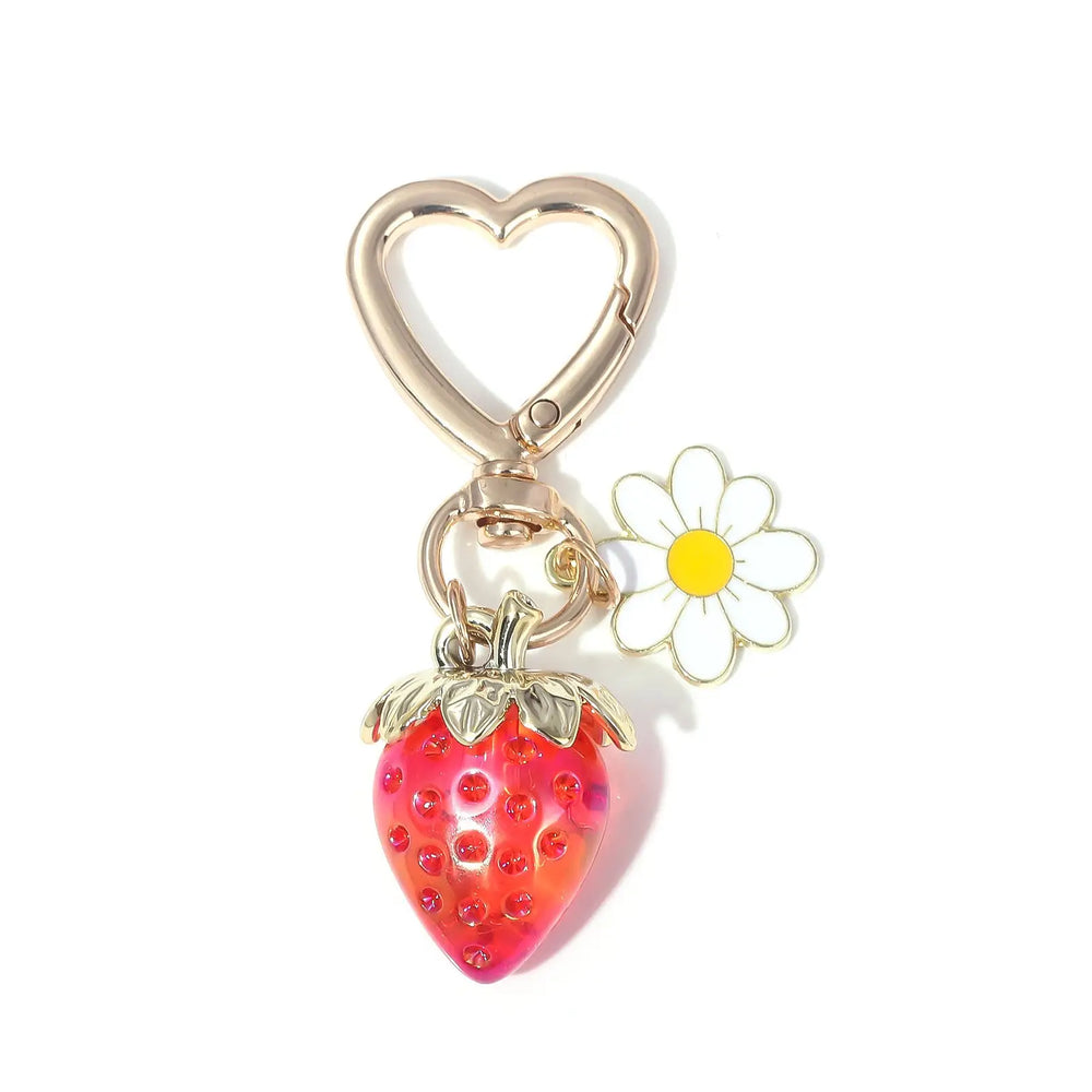 Strawberry Heart-shaped Keychain Accessory Pendant Charge Hub X