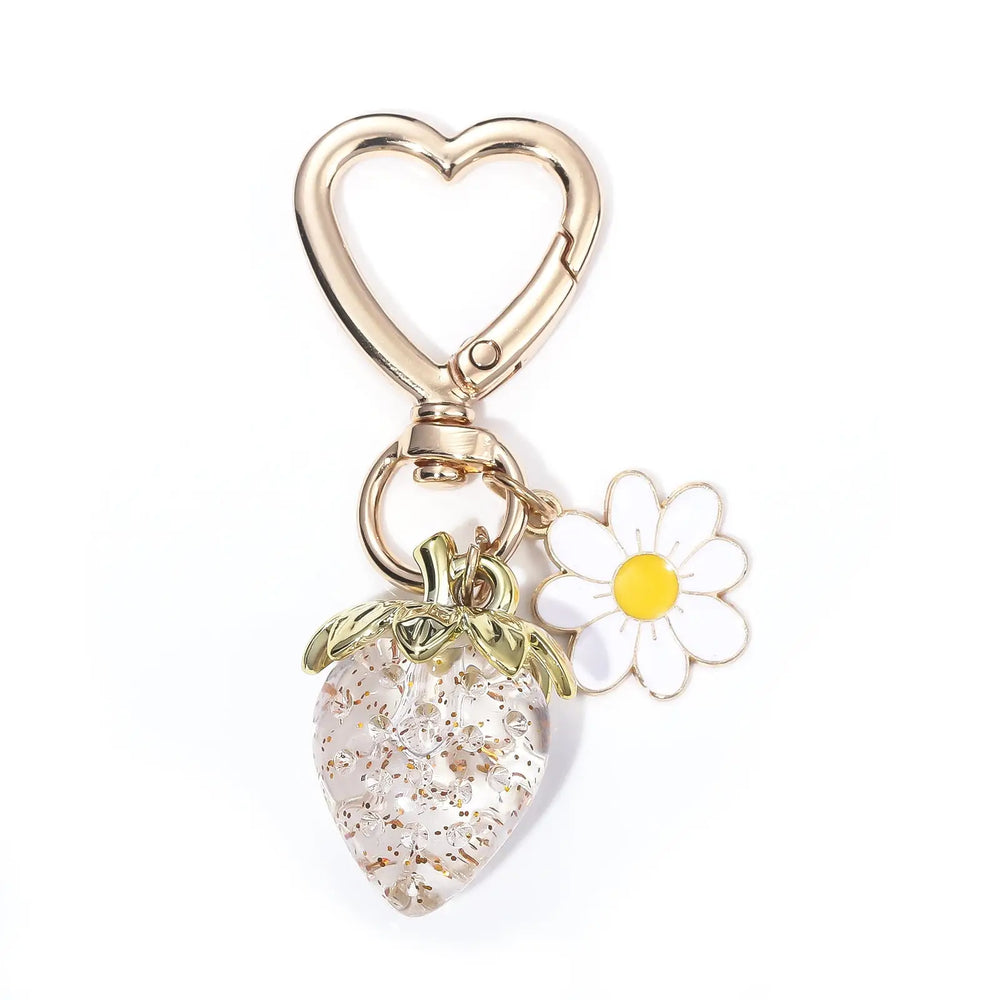 Strawberry Heart-shaped Keychain Accessory Pendant Charge Hub X