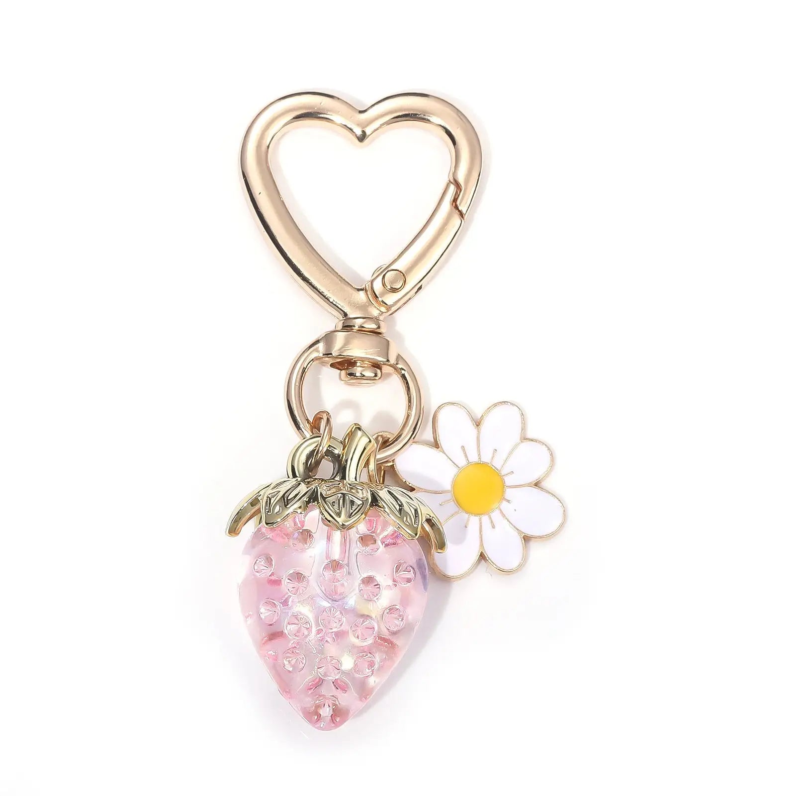 Strawberry Heart-shaped Keychain Accessory Pendant Charge Hub X