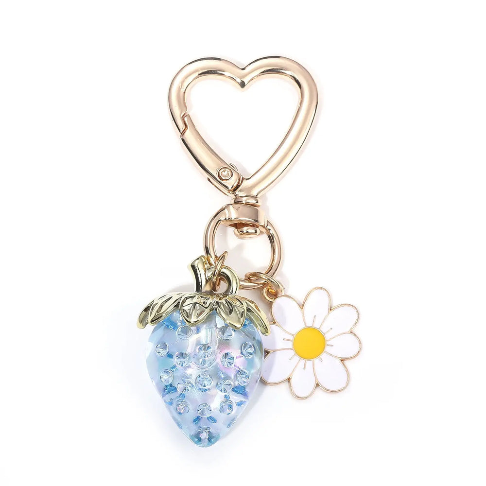 Strawberry Heart-shaped Keychain Accessory Pendant Charge Hub X