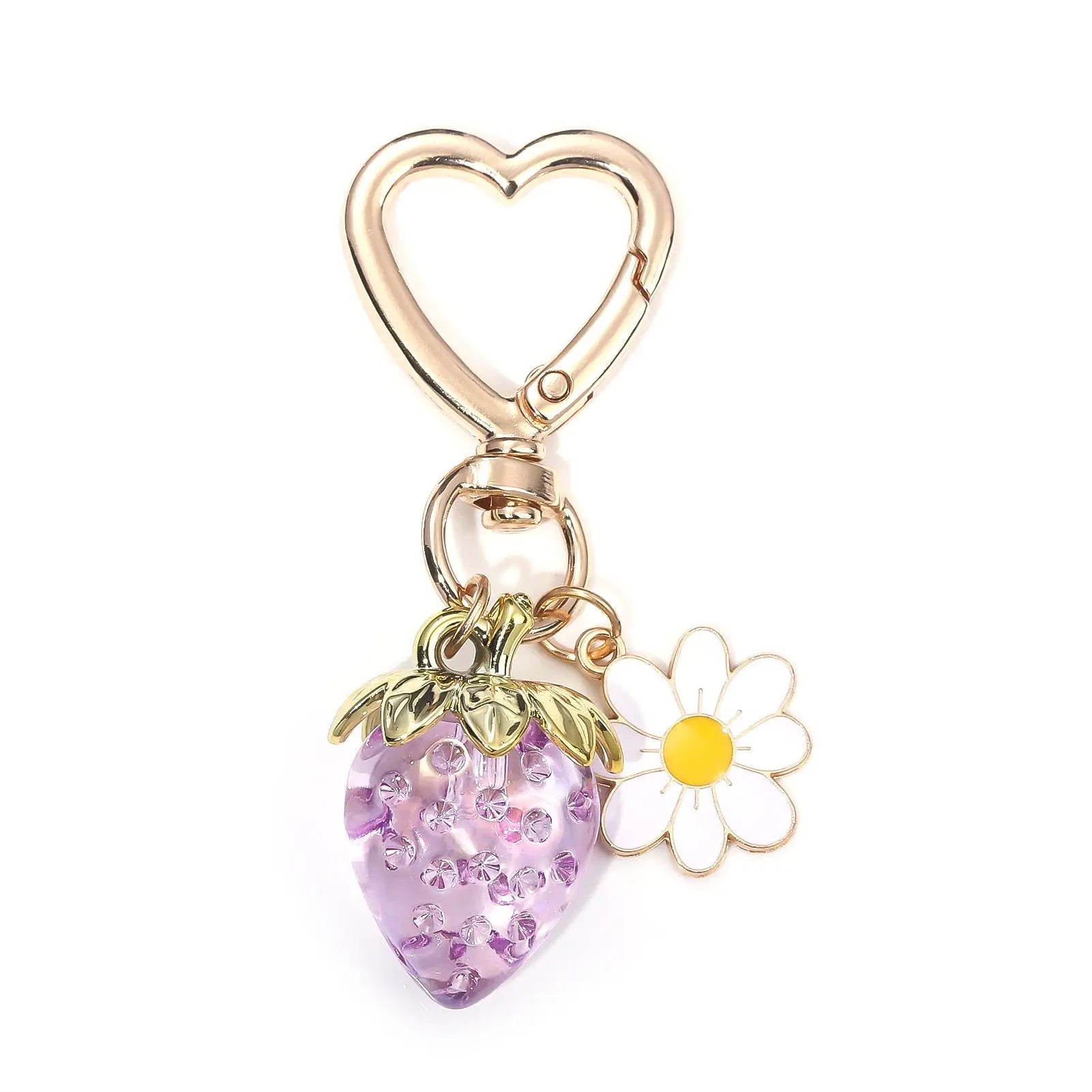 Strawberry Heart-shaped Keychain Accessory Pendant Charge Hub X