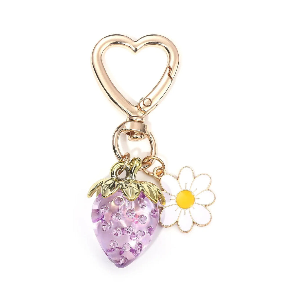 Strawberry Heart-shaped Keychain Accessory Pendant Charge Hub X