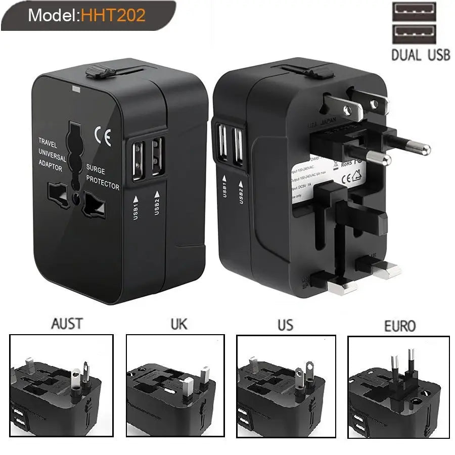 Travel Universal Conversion Plug Dual USB Charge Hub X