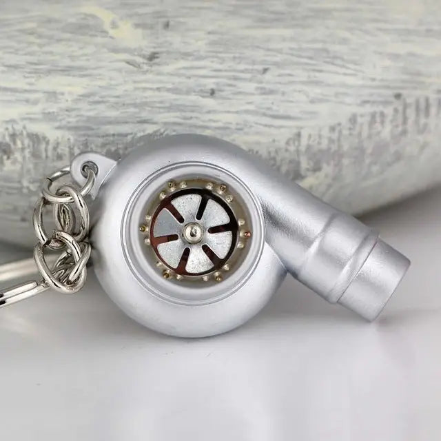 Turbo Keychain Metal Whistle Sound Supercharger Charge Hub X