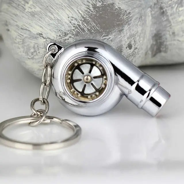 Turbo Keychain Metal Whistle Sound Supercharger Charge Hub X