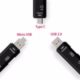 Type-C Micro USB To OTG Hub Adapter With TF Card Reader Charge Hub X
