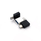 Multi-device adapter with USB and micro-USB connectors on a white background