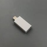 White USB drive on a gray background