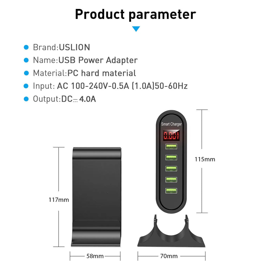USB five-port smart charger Charge Hub X