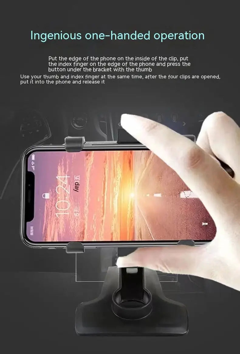 Universal Car Phone Holder Mount Stand for Dashboard or Air Vent – Adjustable Bracket Charge Hub X