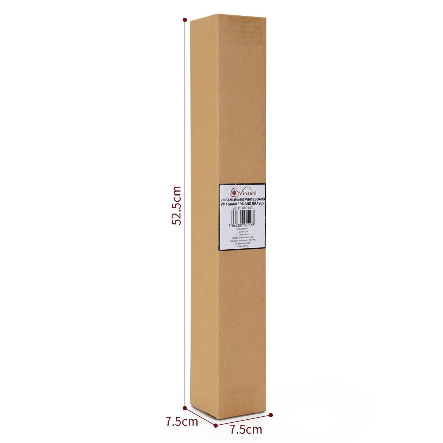 Vinsani 450x600 Whiteboard w/ 4 Markers and Eraser 0000143 Vinsani