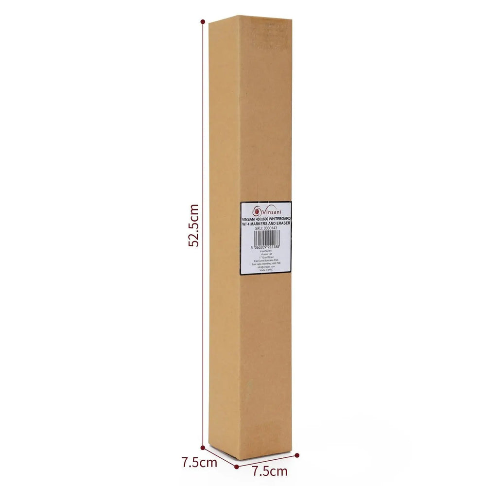 Vinsani 450x600 Whiteboard w/ 4 Markers and Eraser 0000143 Vinsani