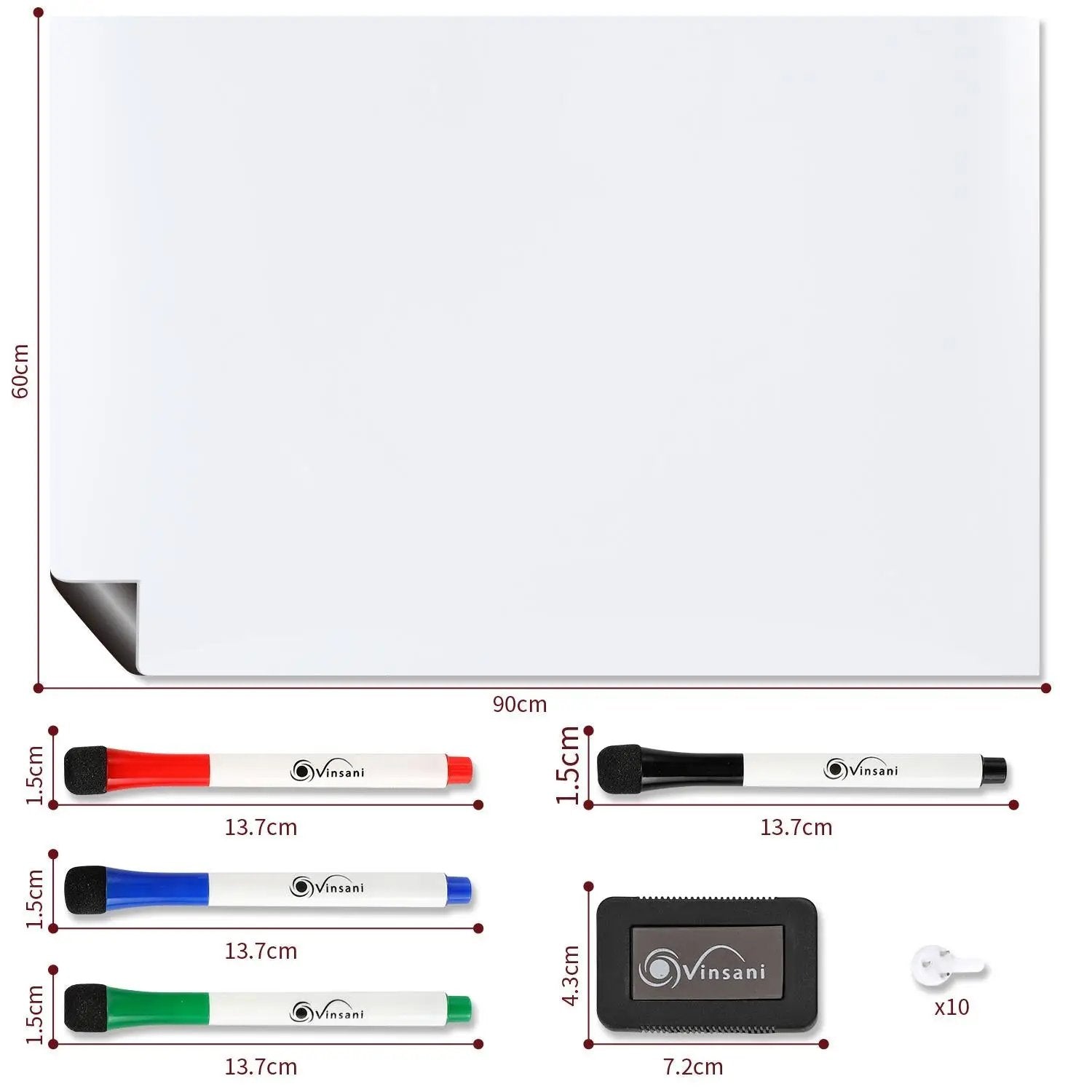 Vinsani 60x90 Whiteboard 0000144 Vinsani