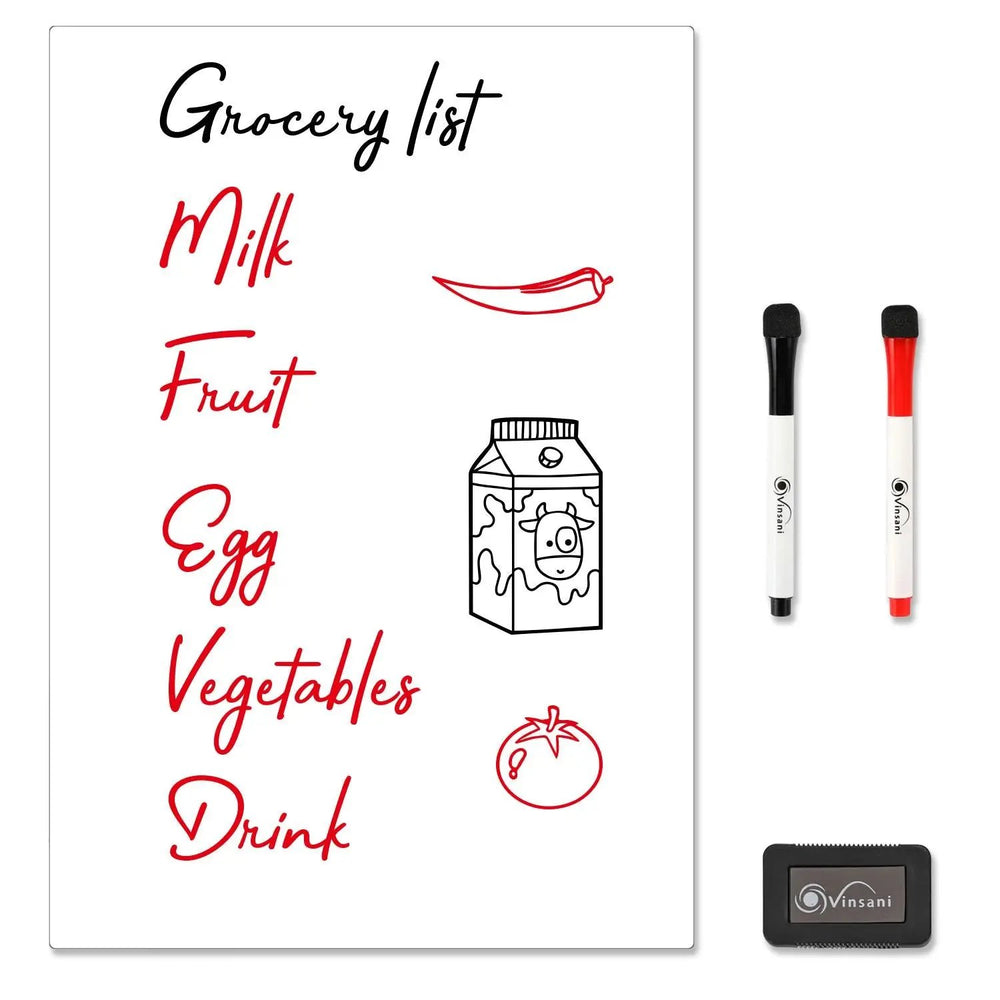 Vinsani A3 Whiteboard w/ 2 Markers and Eraser 0000140 Vinsani