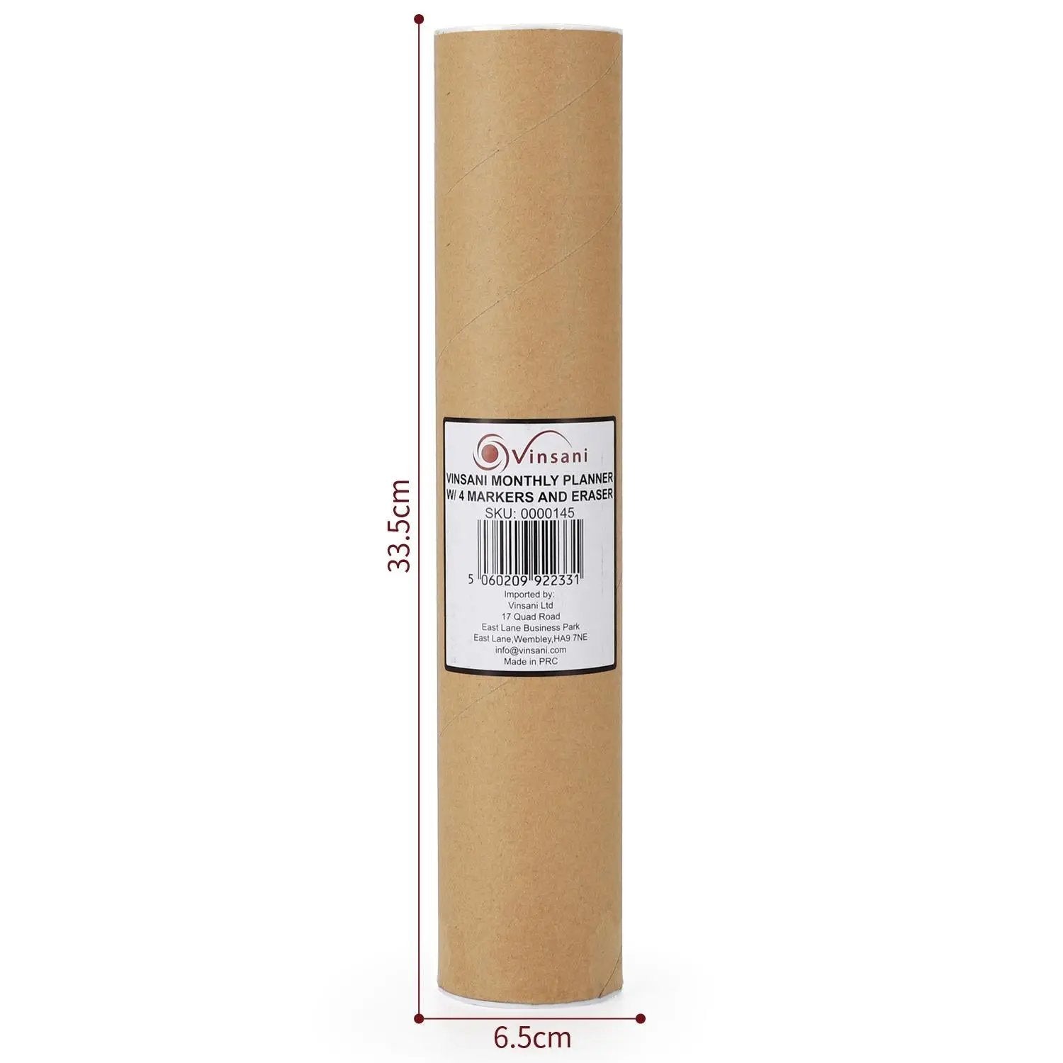 Vinsani Monthly Planner 4 Markers & Eraser 0000145 Vinsani