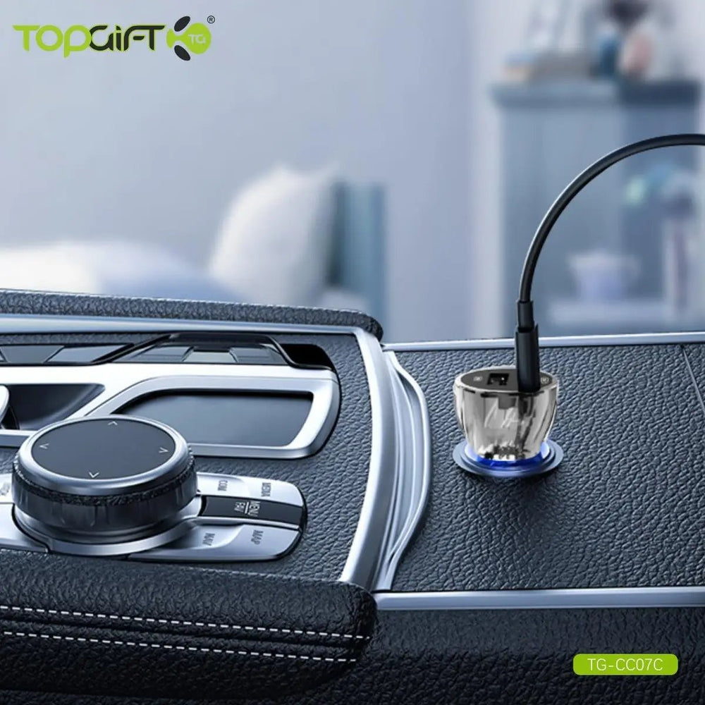 WYEFLUX Dual Port USB-C See-Through Car Charger Wyeflux