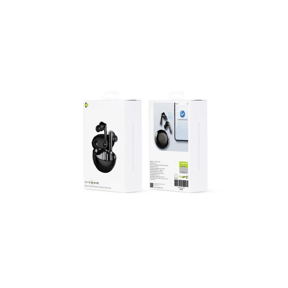 WYEWAVE Black Pearl Fidelity Wireless Earbuds RRP £59.99 WYEWAVE
