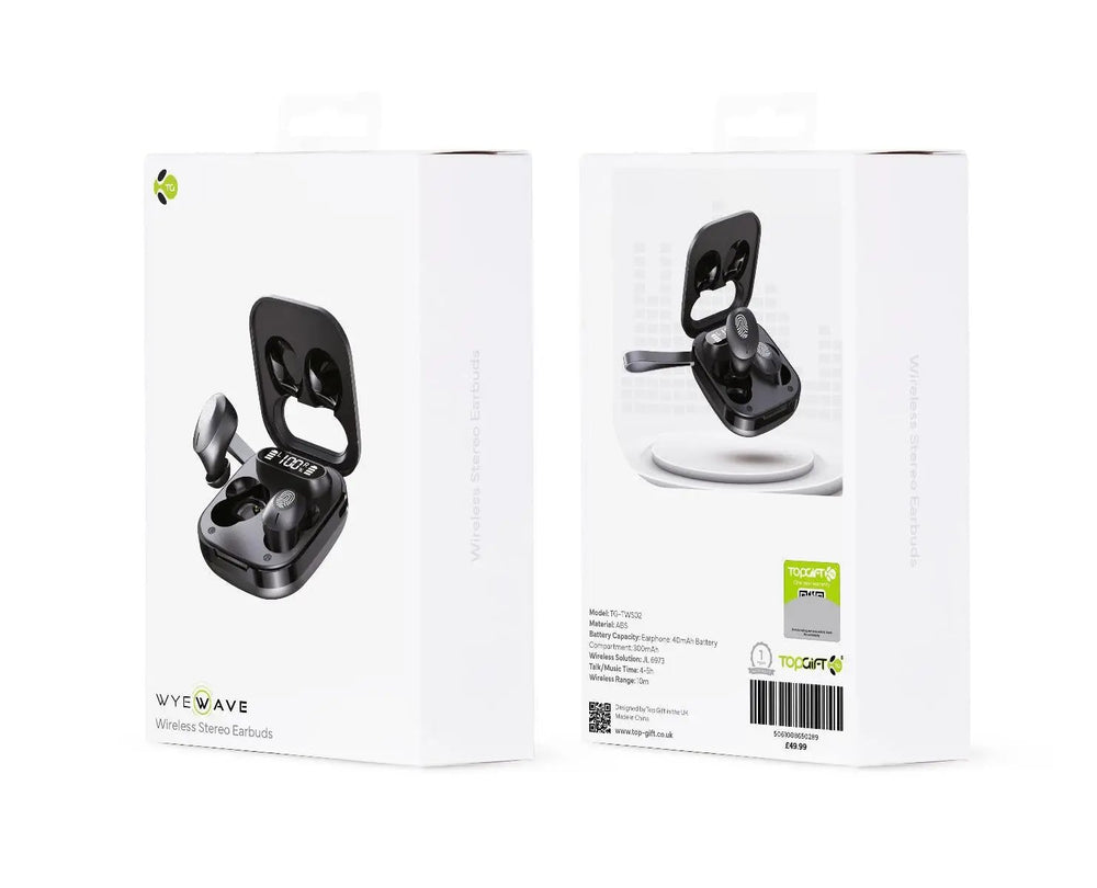 WYEWAVE Black Stereo Wireless Earbuds Wyewave
