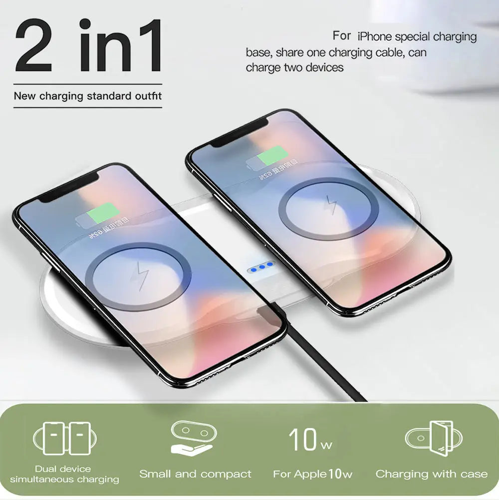 Wireless Charger Dual Mobile Phone Charger Charge Hub X