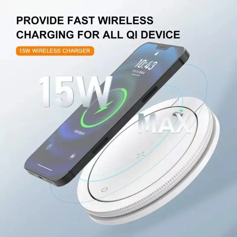 Wireless Charging Lamp With Night Light And Phone Stand Charge Hub X