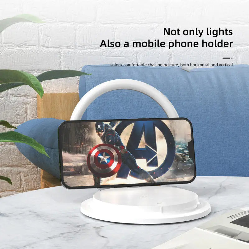 Wireless Charging Lamp With Night Light And Phone Stand Charge Hub X