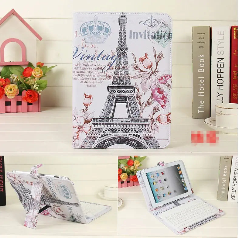 Wireless Keyboard Case – Bluetooth Protective Cover with Stand for Tablet/iPad Charge Hub X