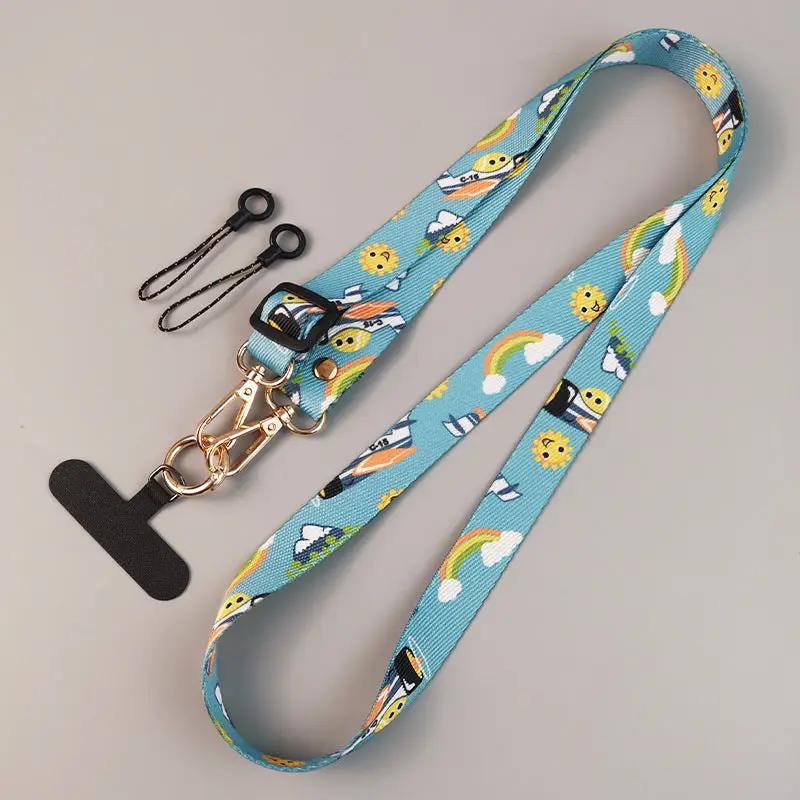 Womens Crossbody Phone Lanyard Nylon Mixed Color Retro Totem Pattern Chargehub X