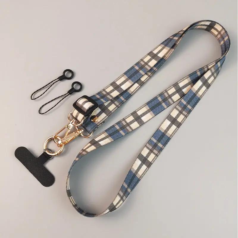 Womens Crossbody Phone Lanyard Nylon Mixed Color Retro Totem Pattern Chargehub X