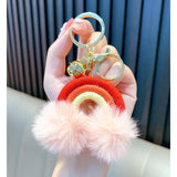 Woven Rainbow A Little Cloud Fur Ball Car Key Ring Charge Hub X