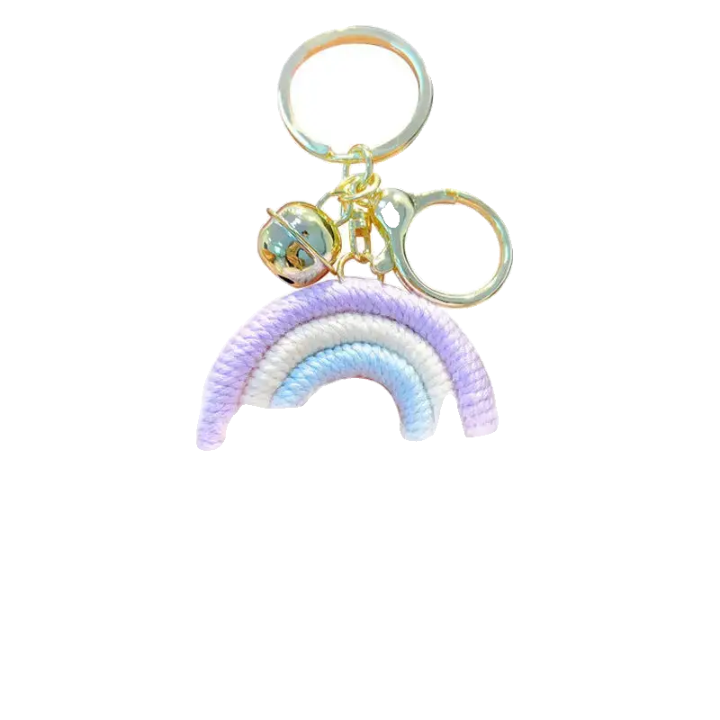 Woven Rainbow A Little Cloud Fur Ball Car Key Ring Charge Hub X