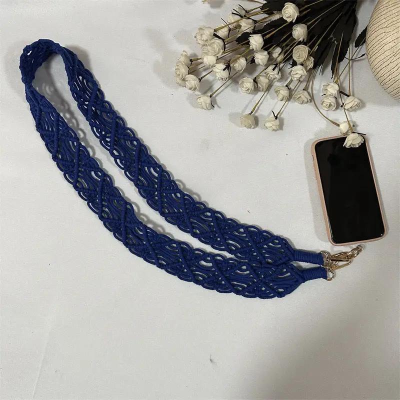 Woven Replacement Handbag Strap Widened Mobile Phone Crossbody Bag Strap Anti-lost Lanyard Charge Hub X