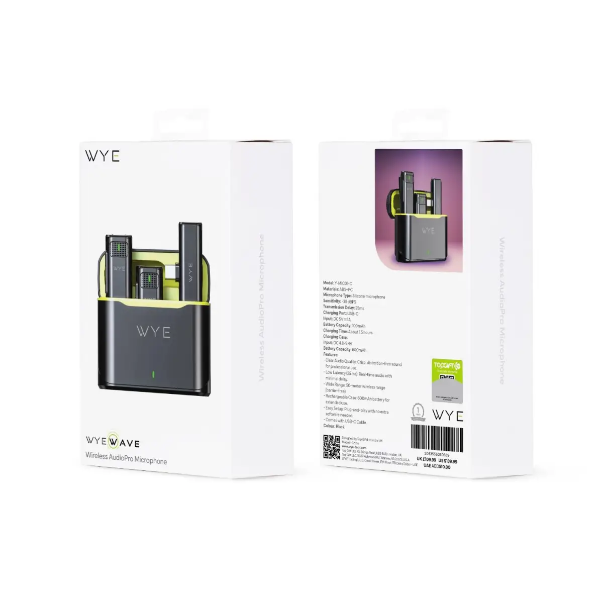 Wye Wireless AudioPro Clip-on Microphone Pair : RRP £109.99 WYE