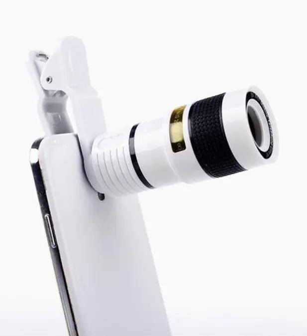 Zoom Mobile Phone Clip-On Retractable Telescope Camera Lens For  Galaxy S3 S4 S5 S6 S7 Edge Phone Charge Hub X