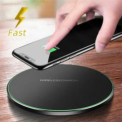 Fast Wireless Charger For I-Phone & Sam-sung High Speed Copper Coil Design 98x98x6.5mm USB Charging Cable Included 12 Months Warranty - Device Cellphone Smartphone
